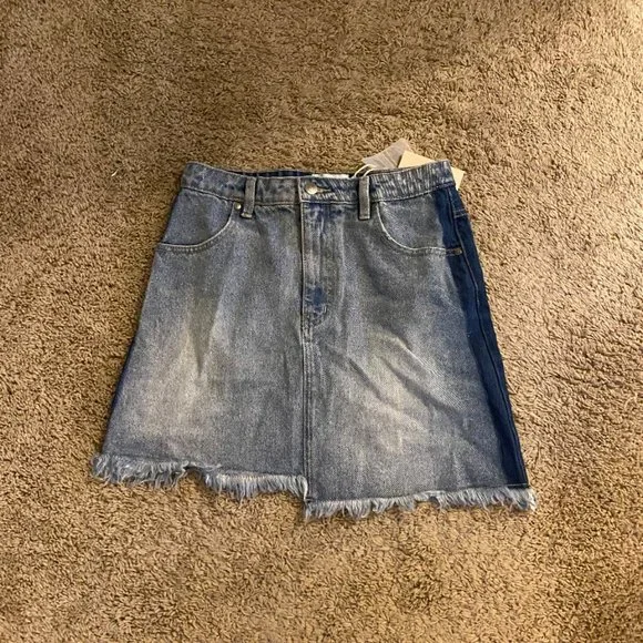 MINKPINK Two-Tone Jean Skirt - Picture 1 of 4